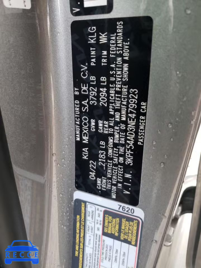 2022 KIA FORTE GT L 3KPF54AD3NE479923 image 9