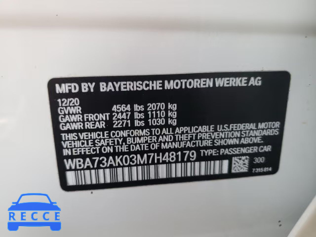 2021 BMW 228XI WBA73AK03M7H48179 image 9