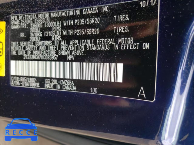 2017 LEXUS RX 350 BAS 2T2ZZMCA7HC085957 image 9