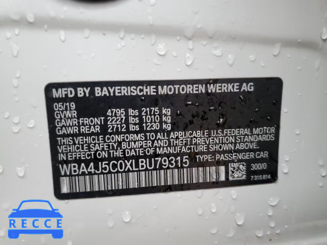 2020 BMW 440I GRAN WBA4J5C0XLBU79315 image 9