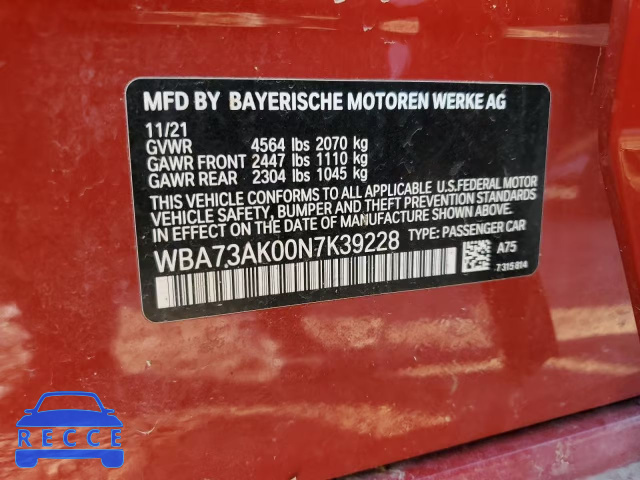 2022 BMW 228XI WBA73AK00N7K39228 image 9