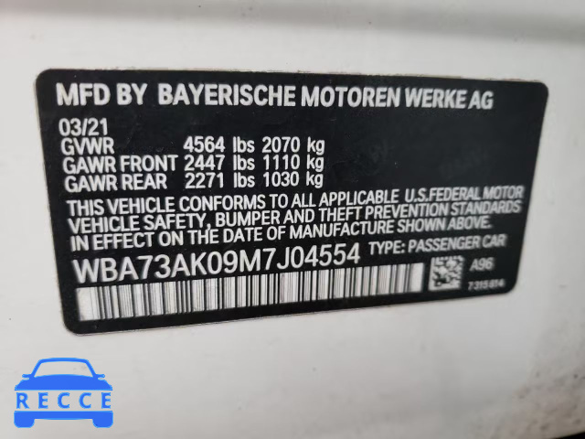 2021 BMW 228XI WBA73AK09M7J04554 image 9