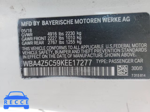 2019 BMW 440I WBA4Z5C59KEE17277 image 9