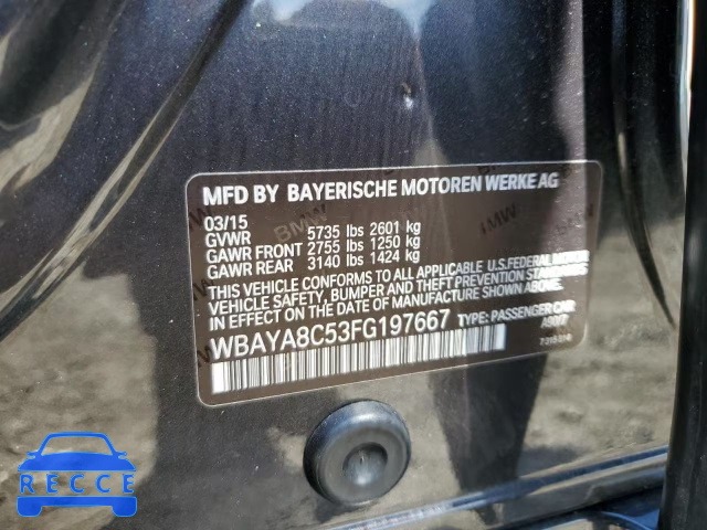 2015 BMW 750 I WBAYA8C53FG197667 зображення 9