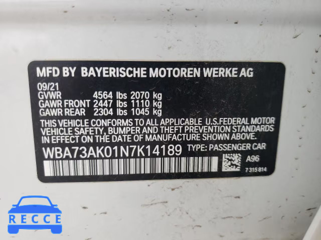 2022 BMW 228XI WBA73AK01N7K14189 Bild 9