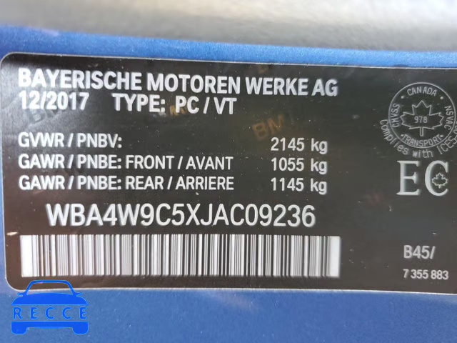 2018 BMW 440XI WBA4W9C5XJAC09236 зображення 9