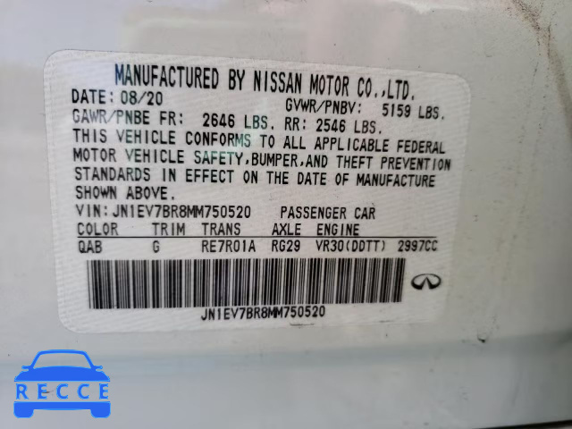 2021 INFINITI Q50 LUXE JN1EV7BR8MM750520 Bild 9