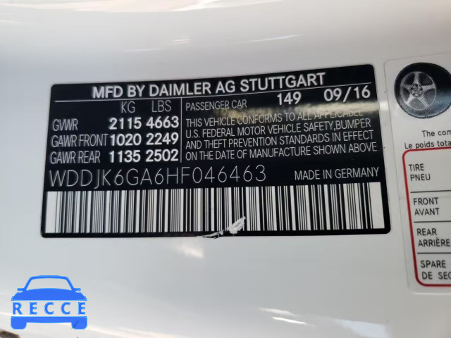 2017 MERCEDES-BENZ SL 450 WDDJK6GA6HF046463 зображення 9