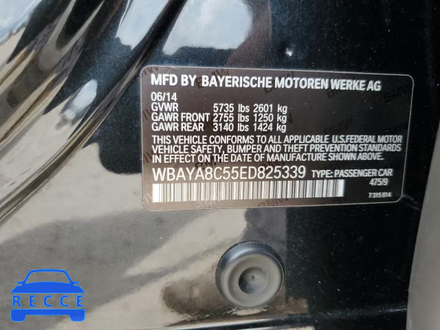 2014 BMW 750 I WBAYA8C55ED825339 зображення 9