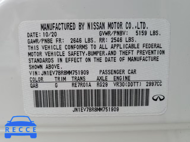 2021 INFINITI Q50 LUXE JN1EV7BR8MM751909 Bild 9