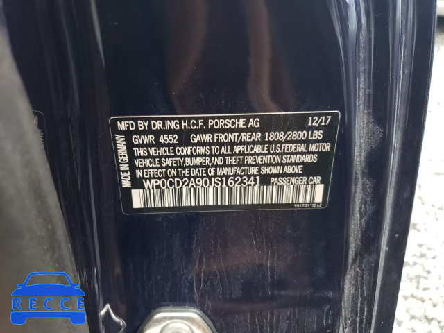 2018 PORSCHE 911 TURBO WP0CD2A90JS162341 image 9