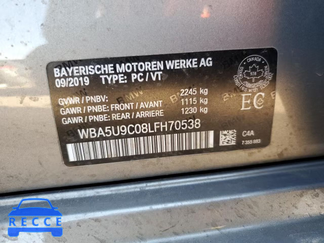 2020 BMW M340XI WBA5U9C08LFH70538 image 9