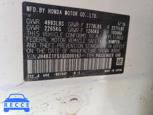 2016 ACURA RLX TECH JH4KC1F51GC000167 Bild 9