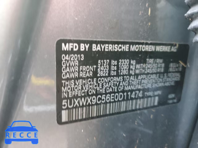 2014 BMW X3 XDRIVE 5UXWX9C56E0D11474 зображення 9