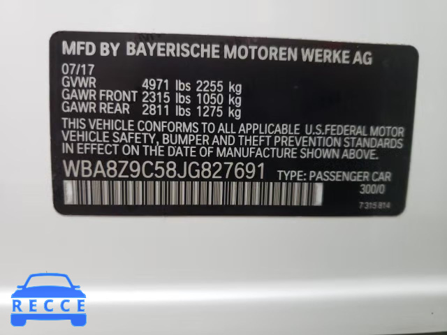 2018 BMW 330 XIGT WBA8Z9C58JG827691 зображення 9