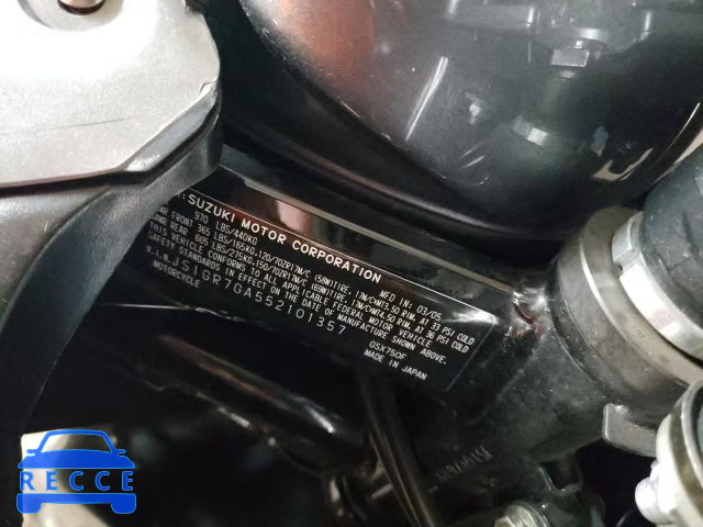 2005 SUZUKI GSX750 F JS1GR7GA552101357 image 9