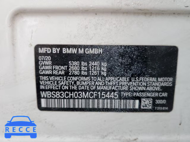 2021 BMW M5 WBS83CH03MCF15445 image 11