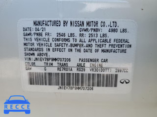 2021 INFINITI Q50 LUXE JN1EV7BP9MM707206 image 9