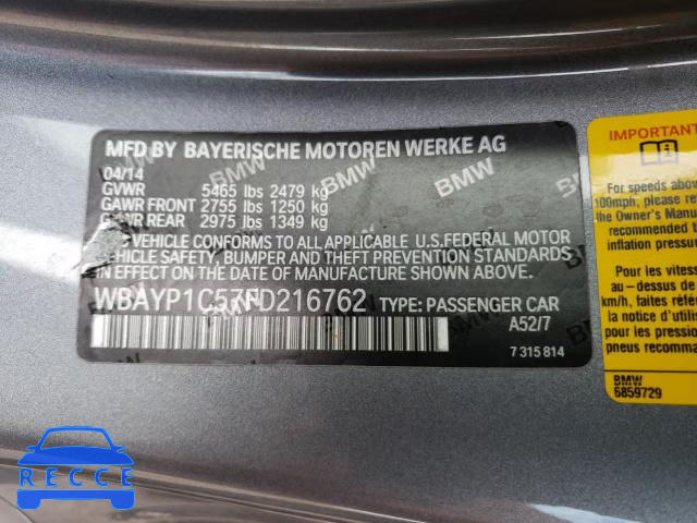2015 BMW 650 XI WBAYP1C57FD216762 зображення 9