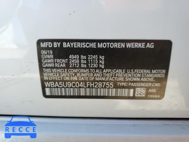 2020 BMW M340XI WBA5U9C04LFH28755 image 9