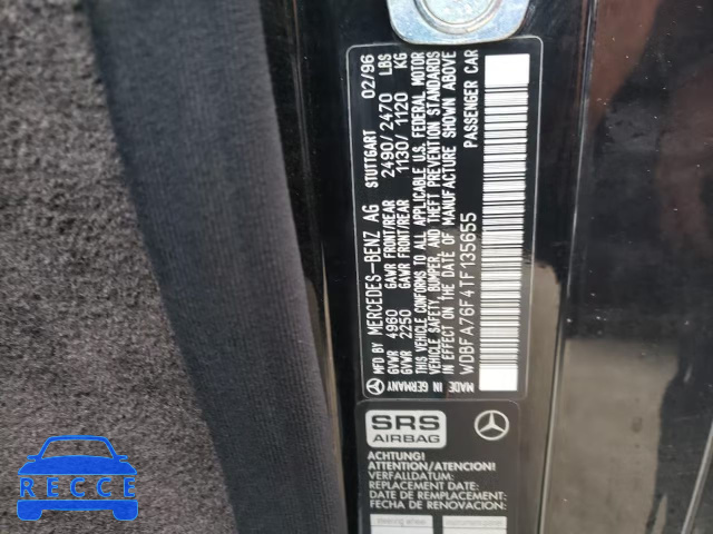 1996 MERCEDES-BENZ SL 600 WDBFA76F4TF135655 image 9