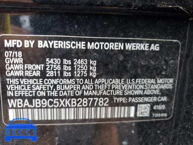 2019 BMW M550XI WBAJB9C5XKB287782 Bild 9