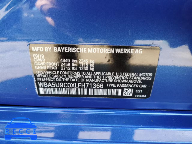 2020 BMW M340XI WBA5U9C0XLFH71366 image 9