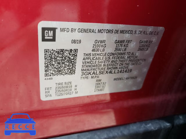 2020 GMC TERRAIN DE 3GKALSEX4LL141419 зображення 9