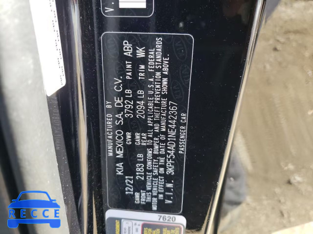 2022 KIA FORTE GT L 3KPF54AD1NE442367 Bild 9