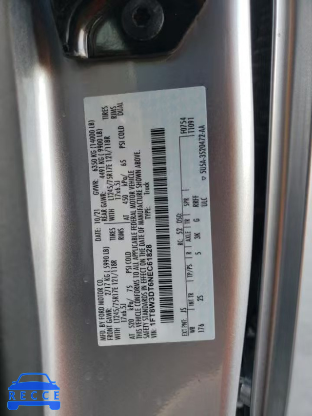 2022 FORD F350 SUPER 1FT8W3DT6NEC61828 image 9