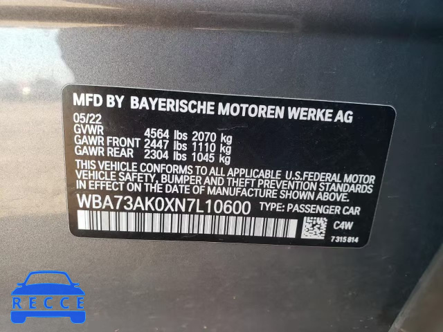 2022 BMW 228XI WBA73AK0XN7L10600 image 9