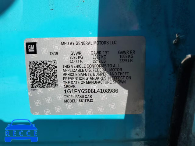 2020 CHEVROLET BOLT EV LT 1G1FY6S06L4108986 image 9