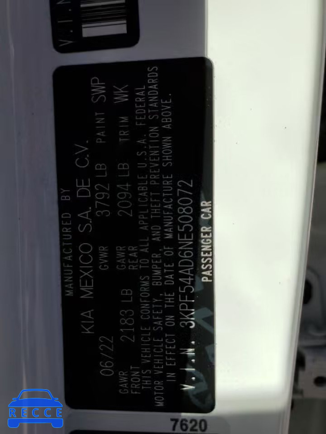 2022 KIA FORTE GT L 3KPF54AD6NE508072 image 9