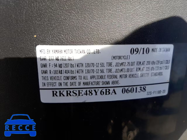 2011 YAMAHA YW125 RKRSE48Y6BA060138 image 9