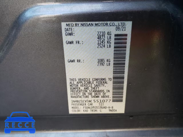 2022 NISSAN LEAF SV PL 1N4BZ1CV5NC551077 Bild 11