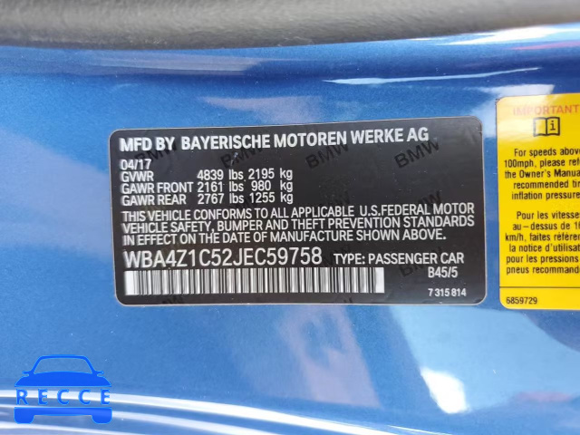 2018 BMW 430I WBA4Z1C52JEC59758 image 12