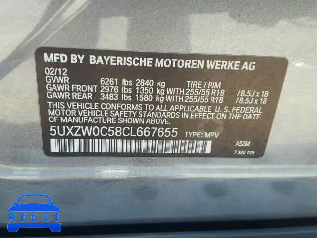 2012 BMW X5 5UXZW0C58CL667655 Bild 9