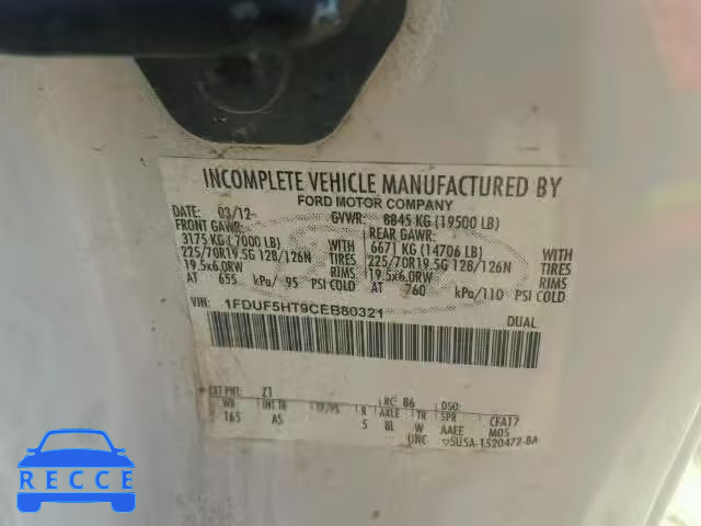 2012 FORD F550 SUPER 1FDUF5HT9CEB80321 image 9