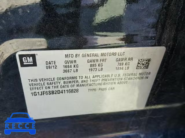 2013 CHEVROLET SONIC 1G1JF6SB2D4116828 image 9