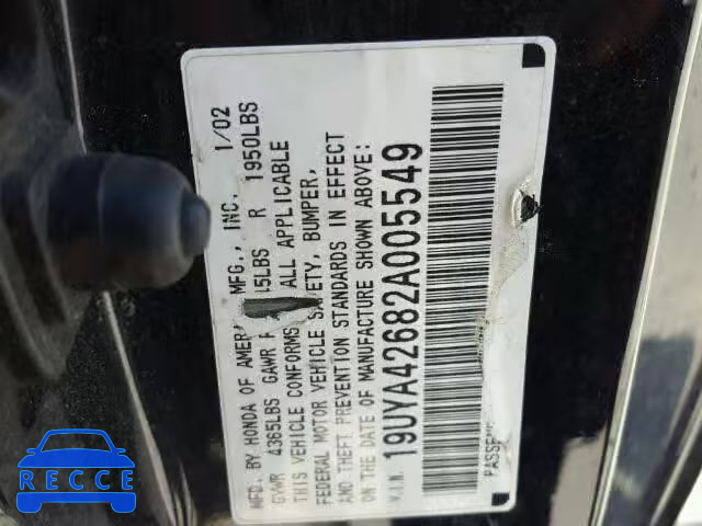 2002 ACURA 3.2CL 19UYA42682A005549 image 9