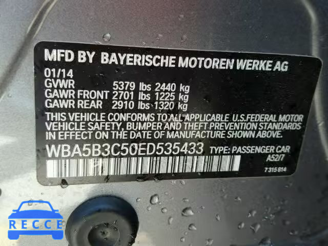 2014 BMW 535XI WBA5B3C50ED535433 Bild 9