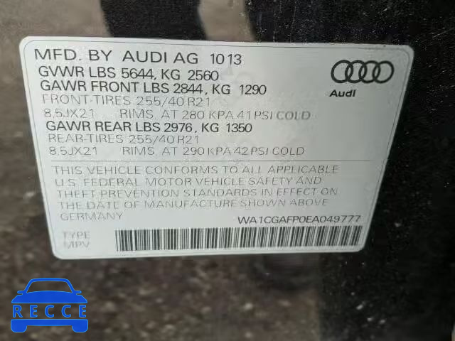 2014 AUDI SQ5 PREMIU WA1CGAFP0EA049777 image 9