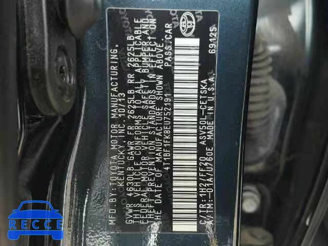 2014 TOYOTA CAMRY L/SE 4T1BF1FK8EU752191 image 9