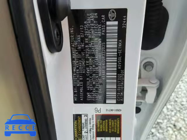 2013 TOYOTA CAMRY 4T4BF1FK0DR332025 image 9