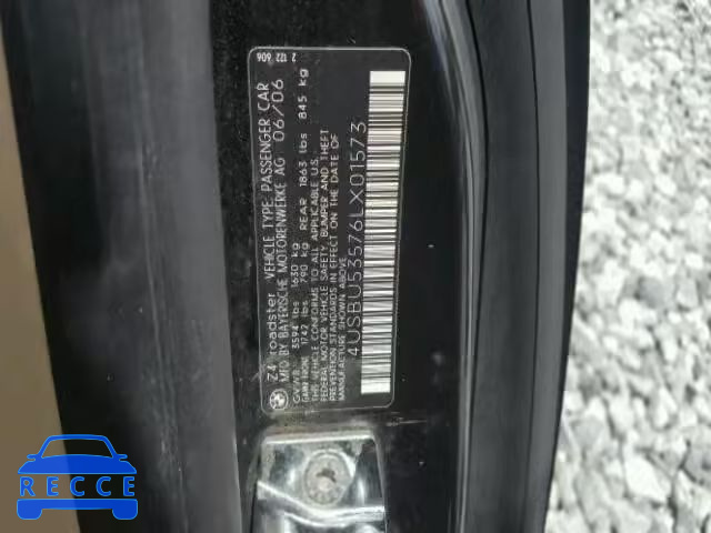 2006 BMW Z4 4USBU53576LX01573 image 9