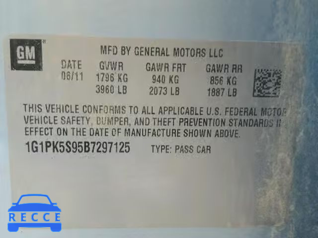 2011 CHEVROLET CRUZE 1G1PK5S95B7297125 image 9