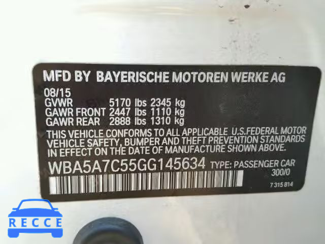 2016 BMW 528XI WBA5A7C55GG145634 зображення 9