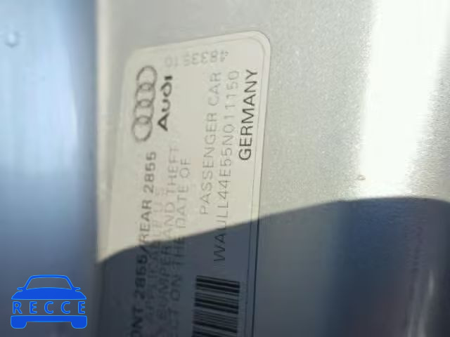 2005 AUDI A8 QUATTRO WAULL44E55N011150 image 9