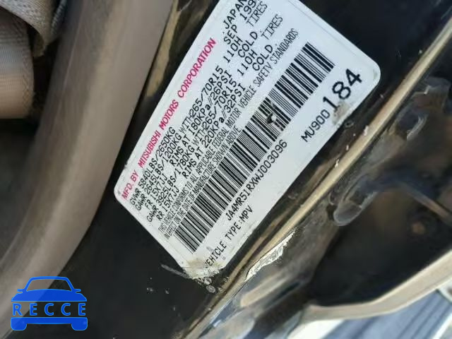 1998 MITSUBISHI MONTERO JA4MR51RXWJ003096 image 9