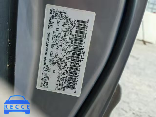 2000 TOYOTA TUNDRA 5TBRT3810YS109752 image 9